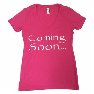 Coming Soon...Jesus T-shirt v-neck hot pink